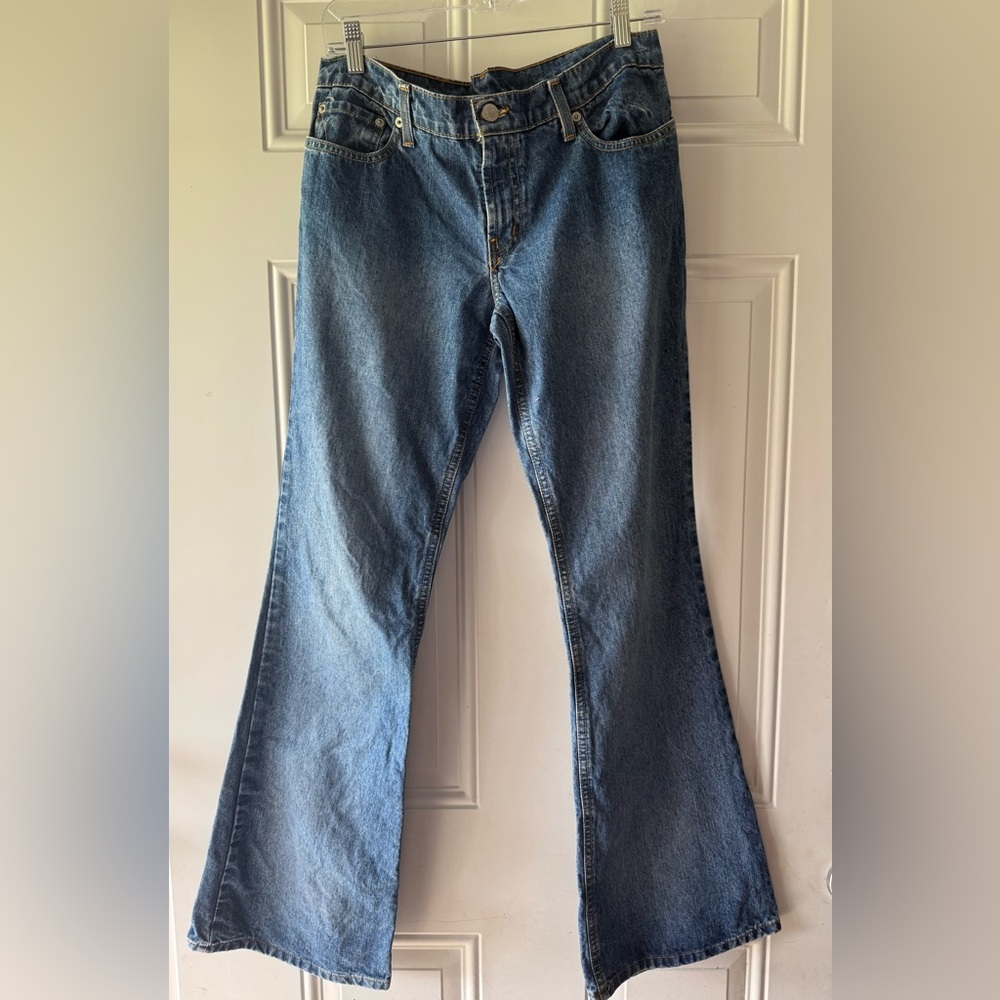 POLO Ralph Lauren Woman’s Hipster Flare Denim Blue Y2K Jeans - Picture 1 of 7